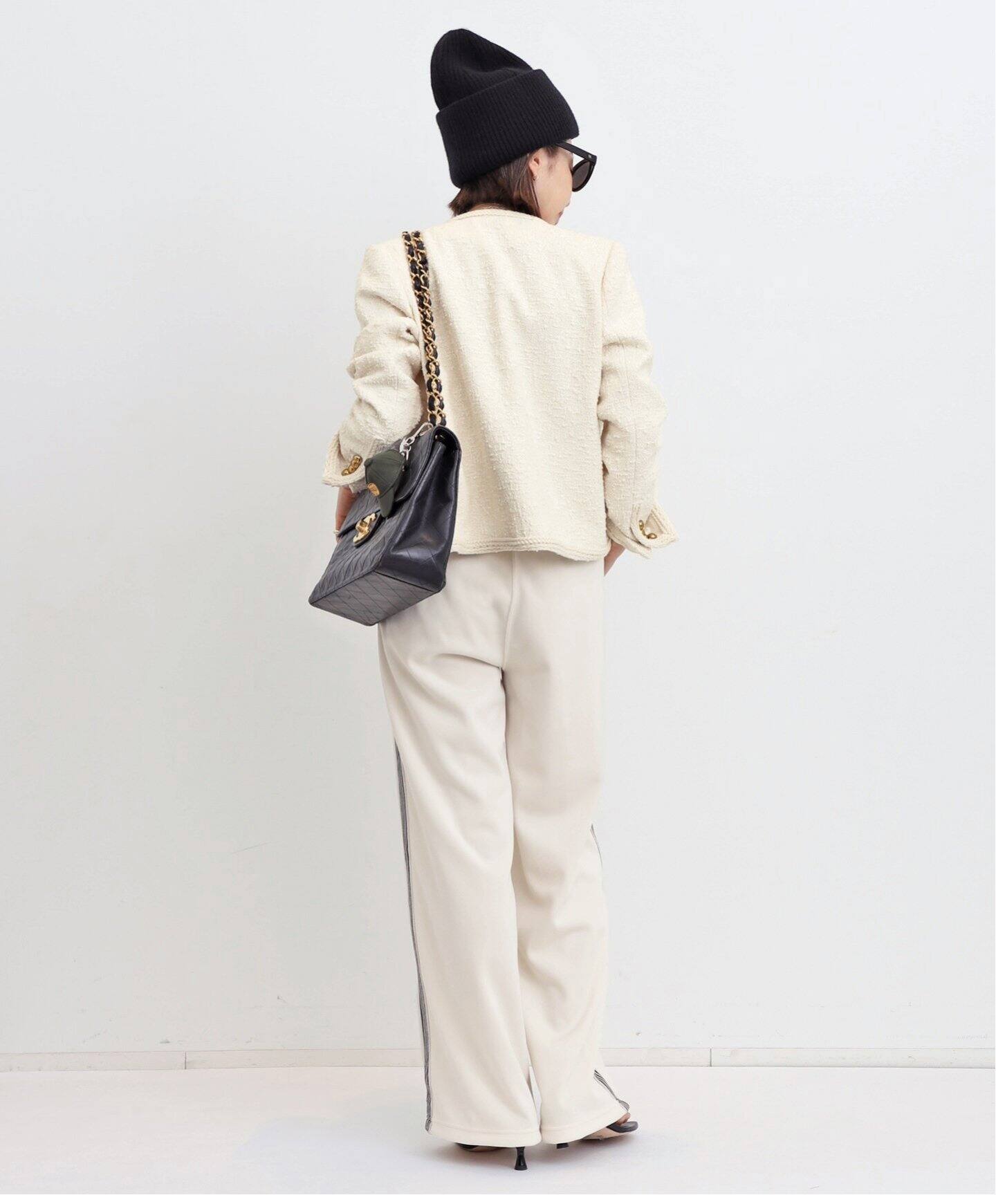 Original Yarn Tweed Jacket（ノーカラージャケット）｜L