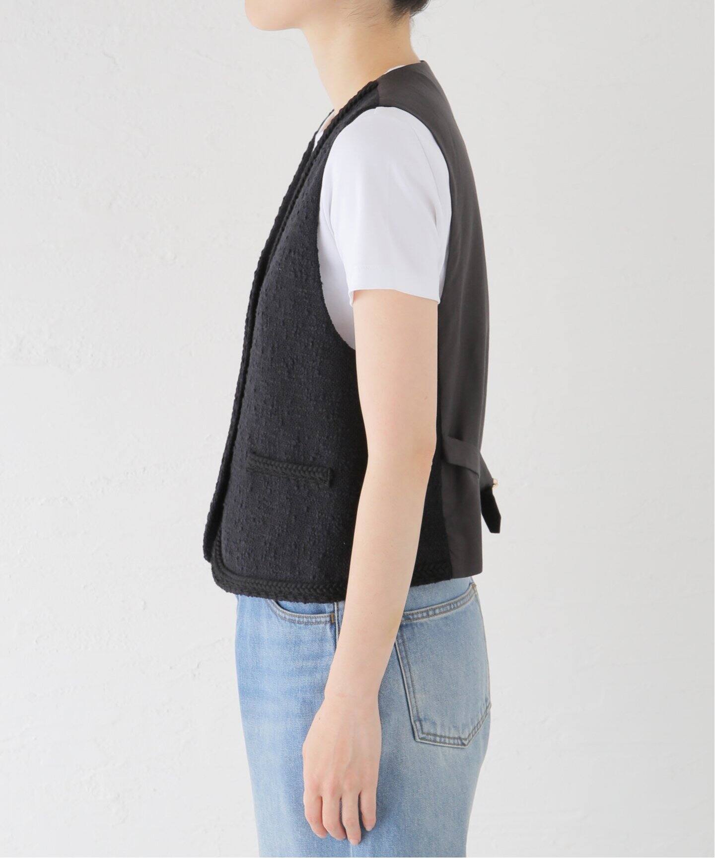 Original Yarn Tweed Vest（ジレ）｜L