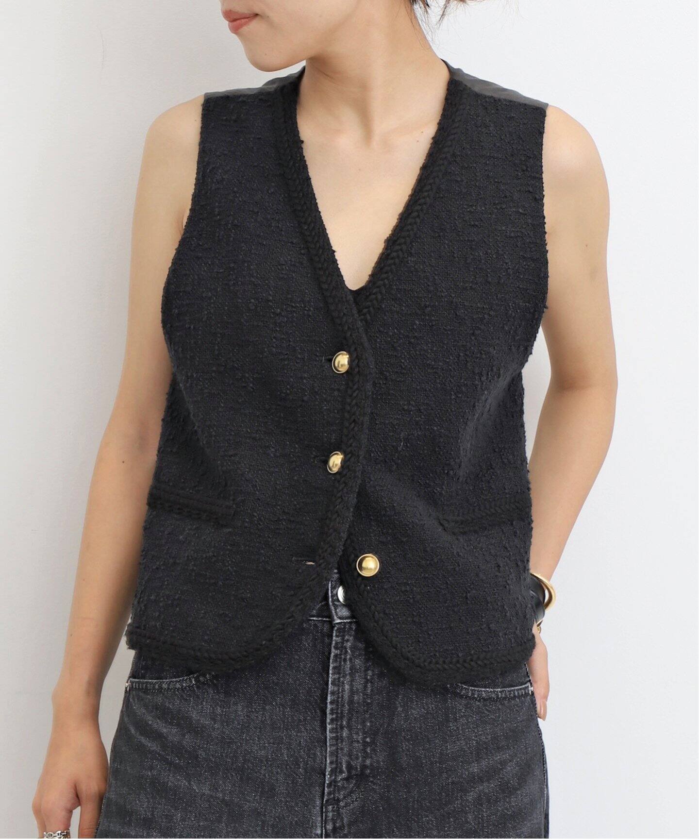 Original Yarn Tweed Vest（ジレ）｜L