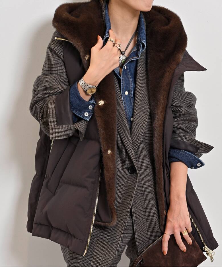 LOU ANDREA/ルー アンドレア】 FAKE MINK VEST（ダウン・中綿ベスト  