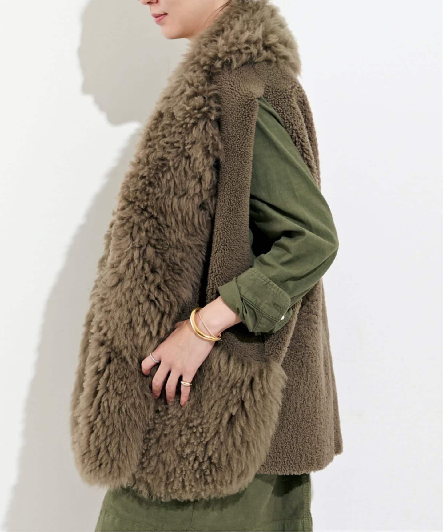 予約》【BLANCHA/ブランカ】 MOUTON VEST（ベスト）｜L