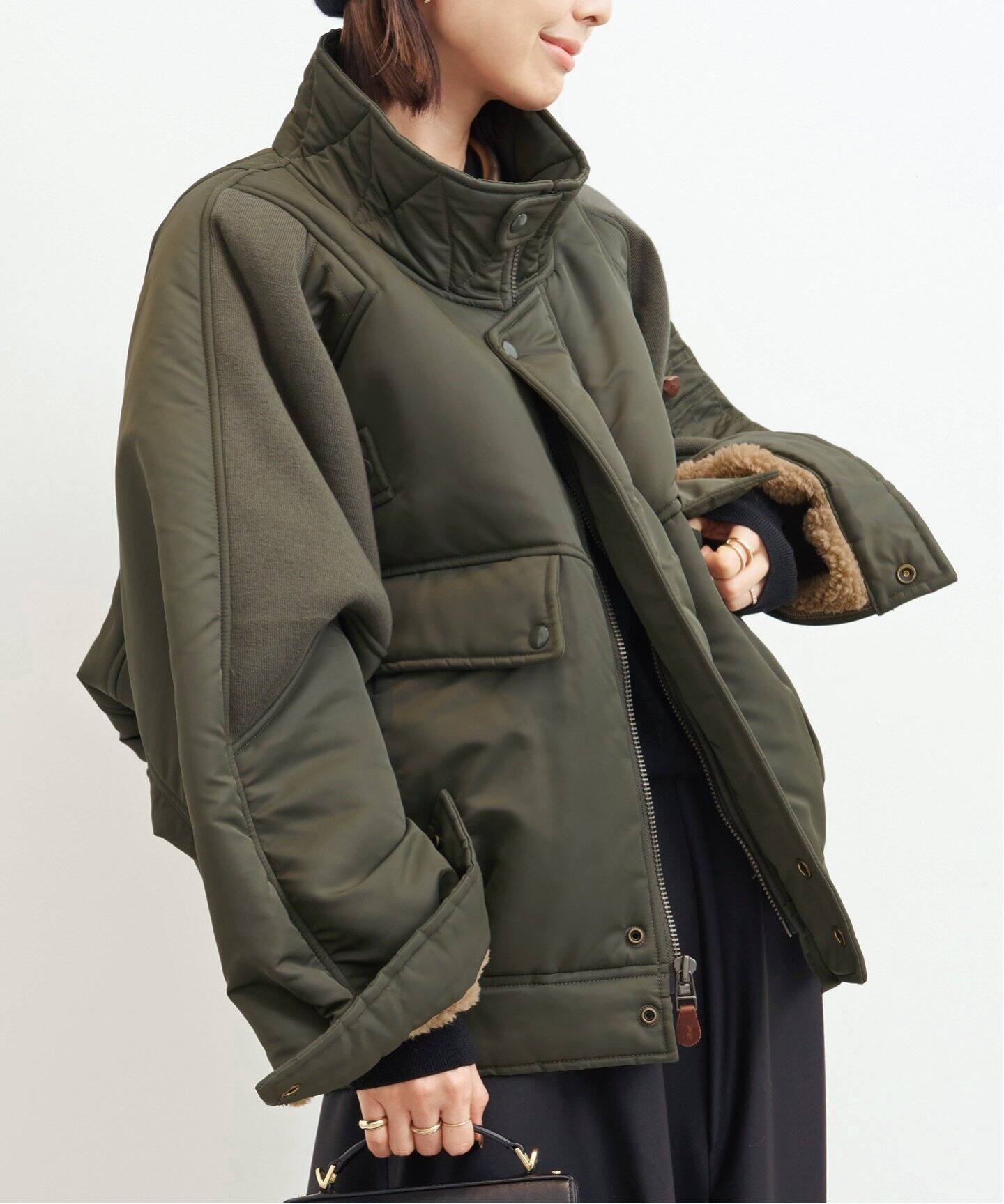 R13/アールサーティーン】 RIBBED FLIGHT BOMBER JACKET（ミリタリー 
