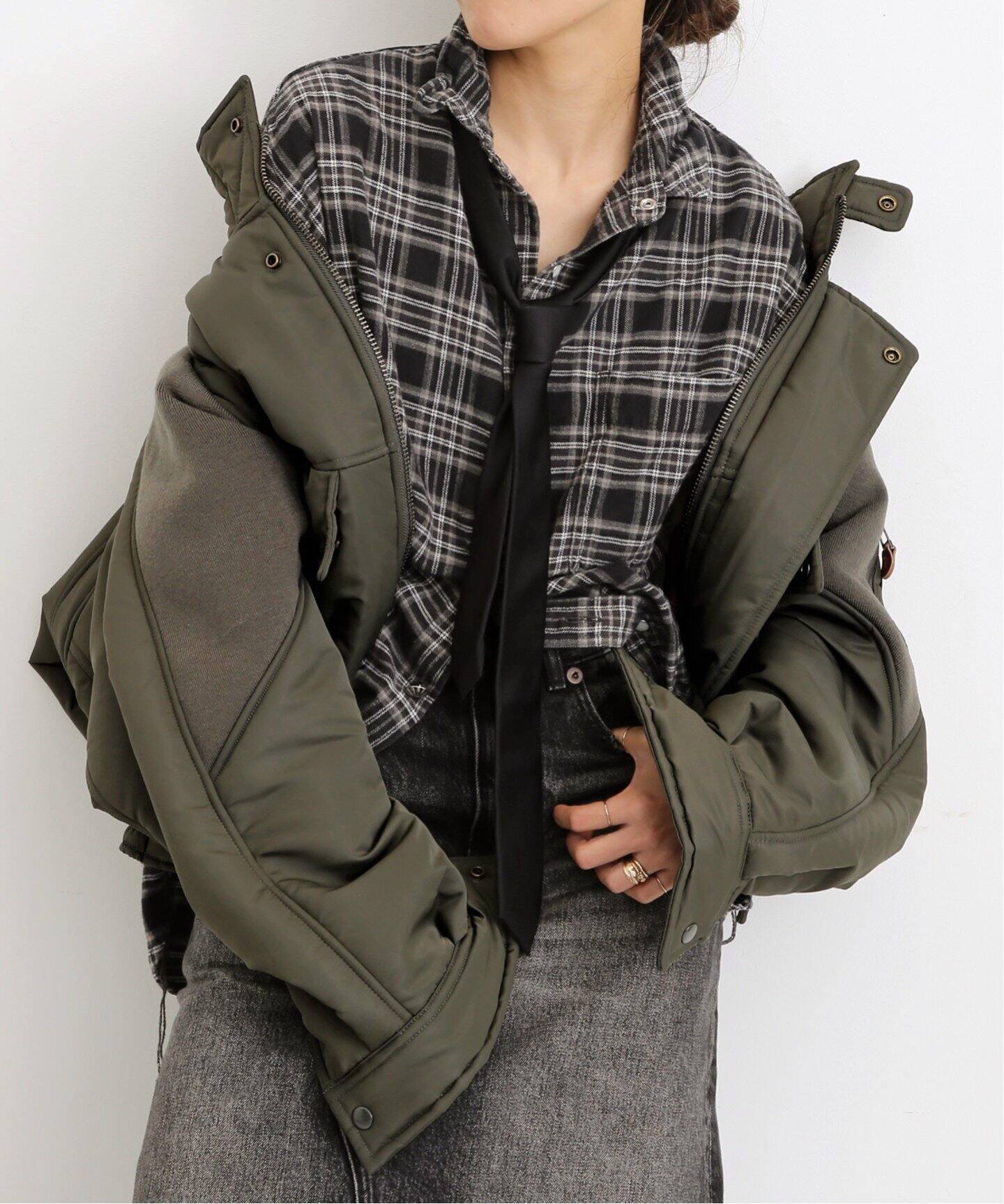 R13/アールサーティーン】 RIBBED FLIGHT BOMBER JACKET（ミリタリー 