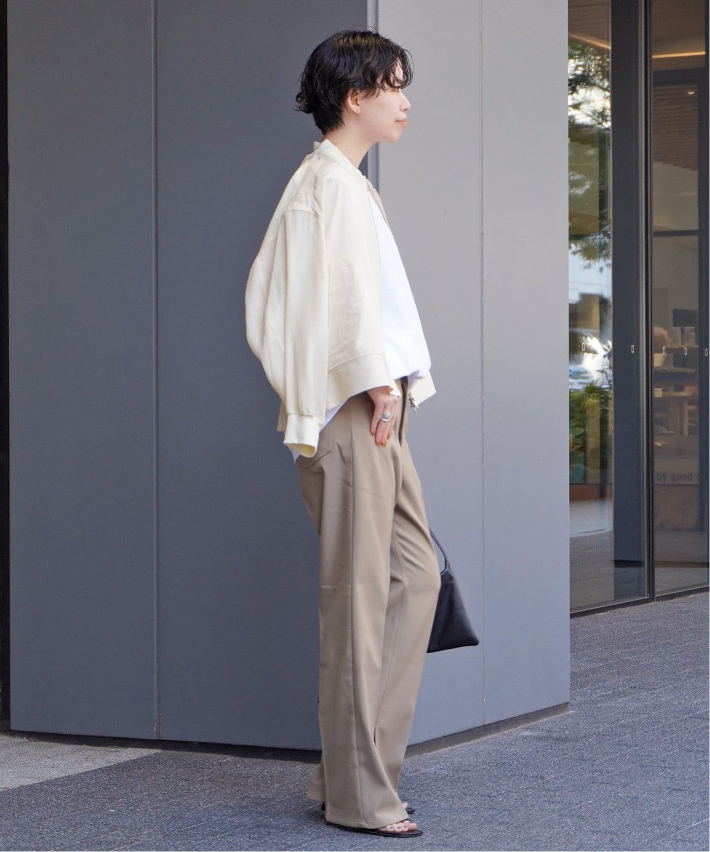 試着のみ AP STUDIO ウールジップブルゾン ブラウン 日本製