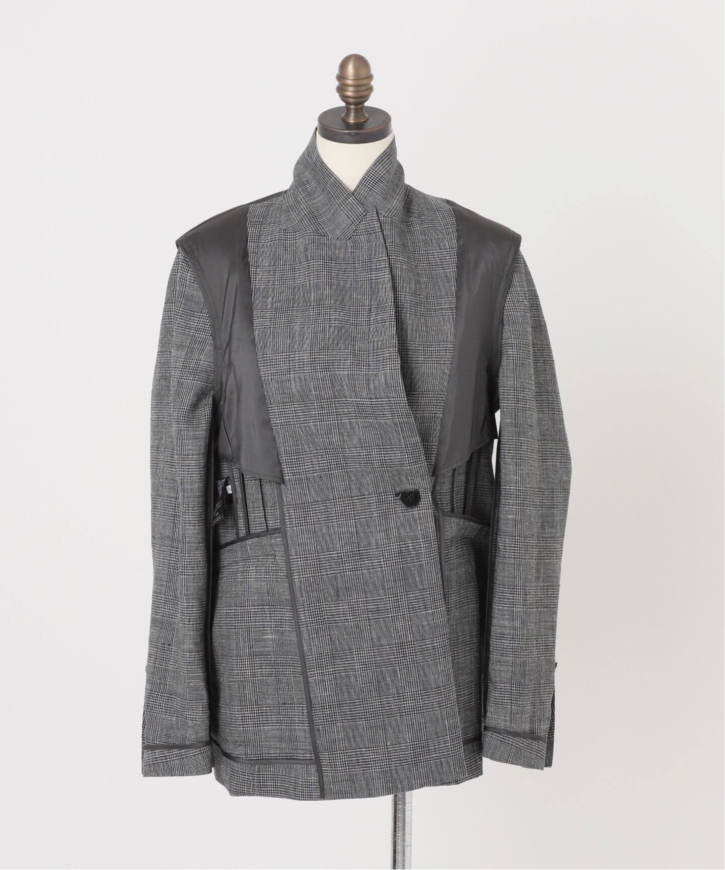 リネンミックスチェックドジャケット（テーラードジャケット）｜AP  