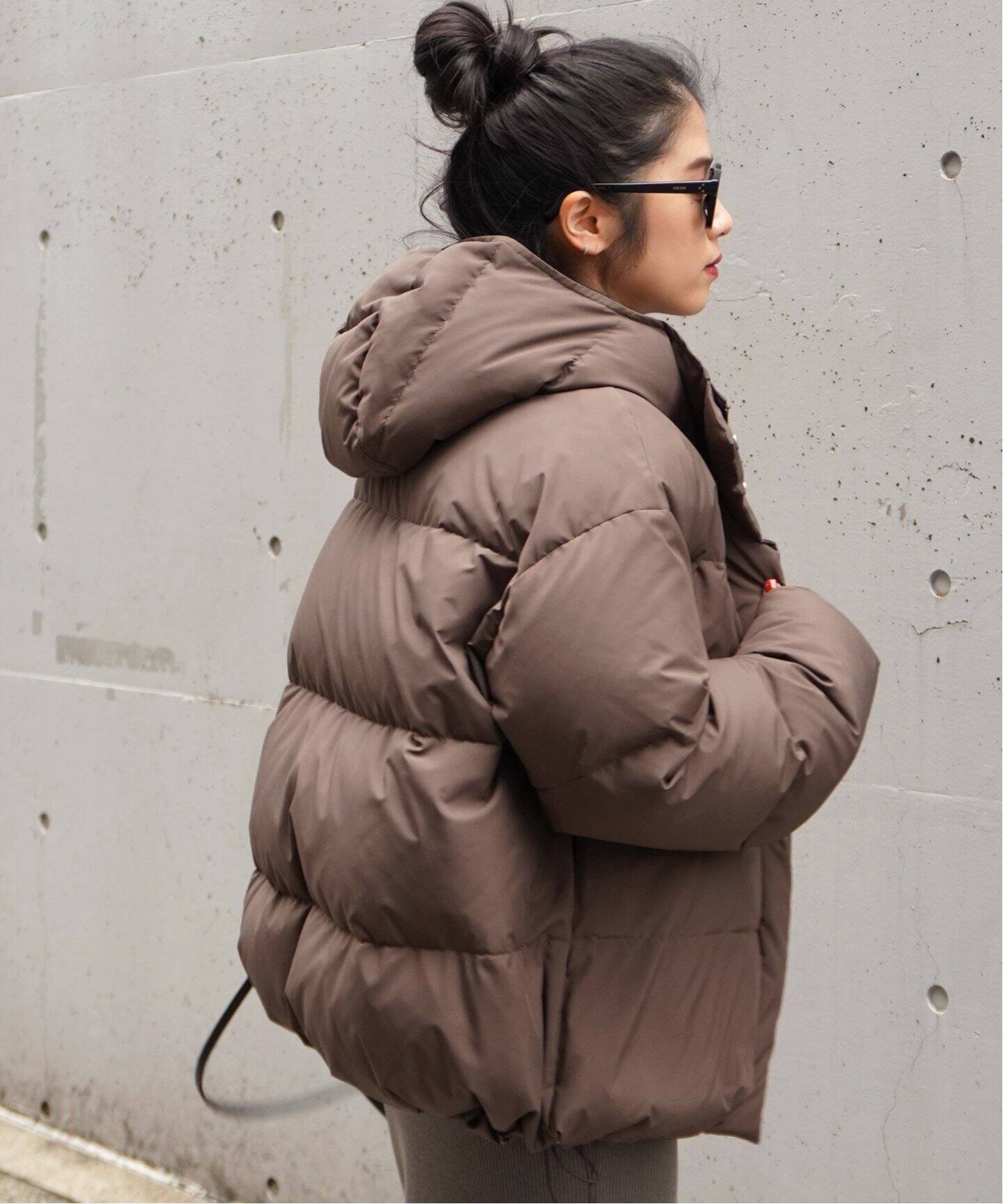 フードダウンジャケット(ブラウン)（ダウンジャケット）｜AP STUDIO  