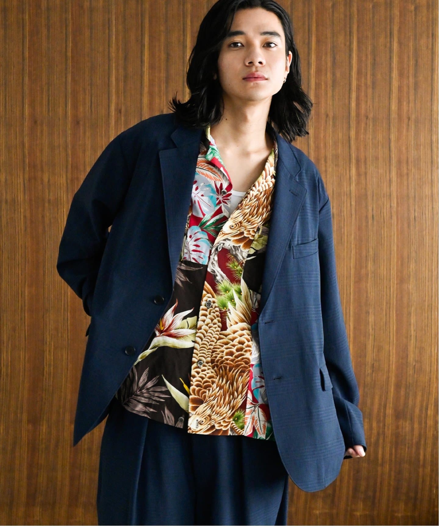 新品）吸水速乾/接触冷感EVALETシャドーチェックフィールドジャケット紺L 吸水速乾 / 接触冷感” EVALET シャドーチェック フィールド