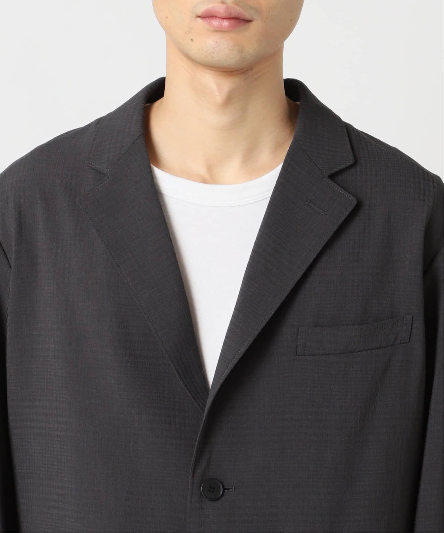 新品）吸水速乾/接触冷感EVALETシャドーチェックフィールドジャケット紺L 吸水速乾 / 接触冷感” EVALET シャドーチェック フィールド
