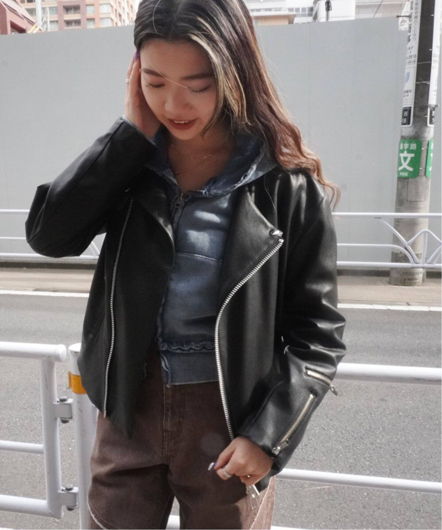 NOMA t.d.*NEEDLES Faux Lether Riders JK（その他ジャケット・スーツ 