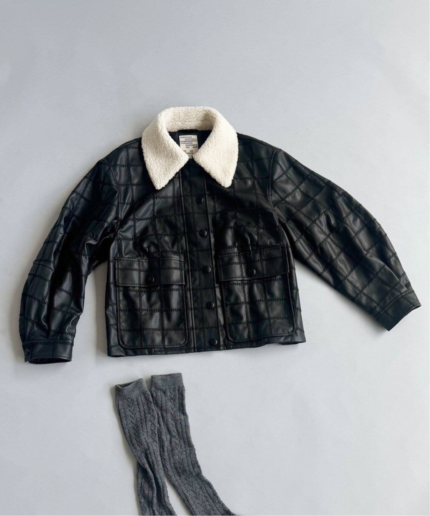 BAUM UND PFERDGARTEN】ファーカラーフェイクレザーブルゾン（その他  