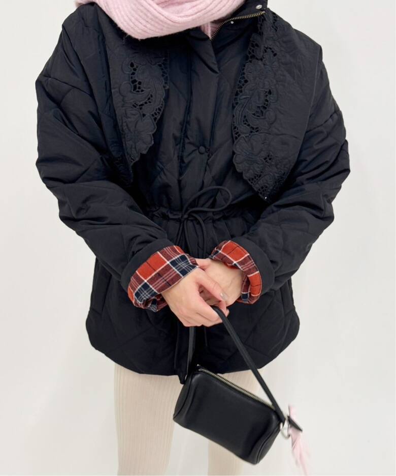 Tach clothing/タッチ クロージング】フラワーキルティングコート 