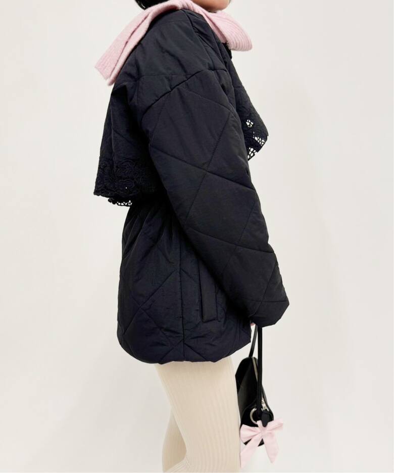 Tach clothing/タッチ クロージング】フラワーキルティングコート 