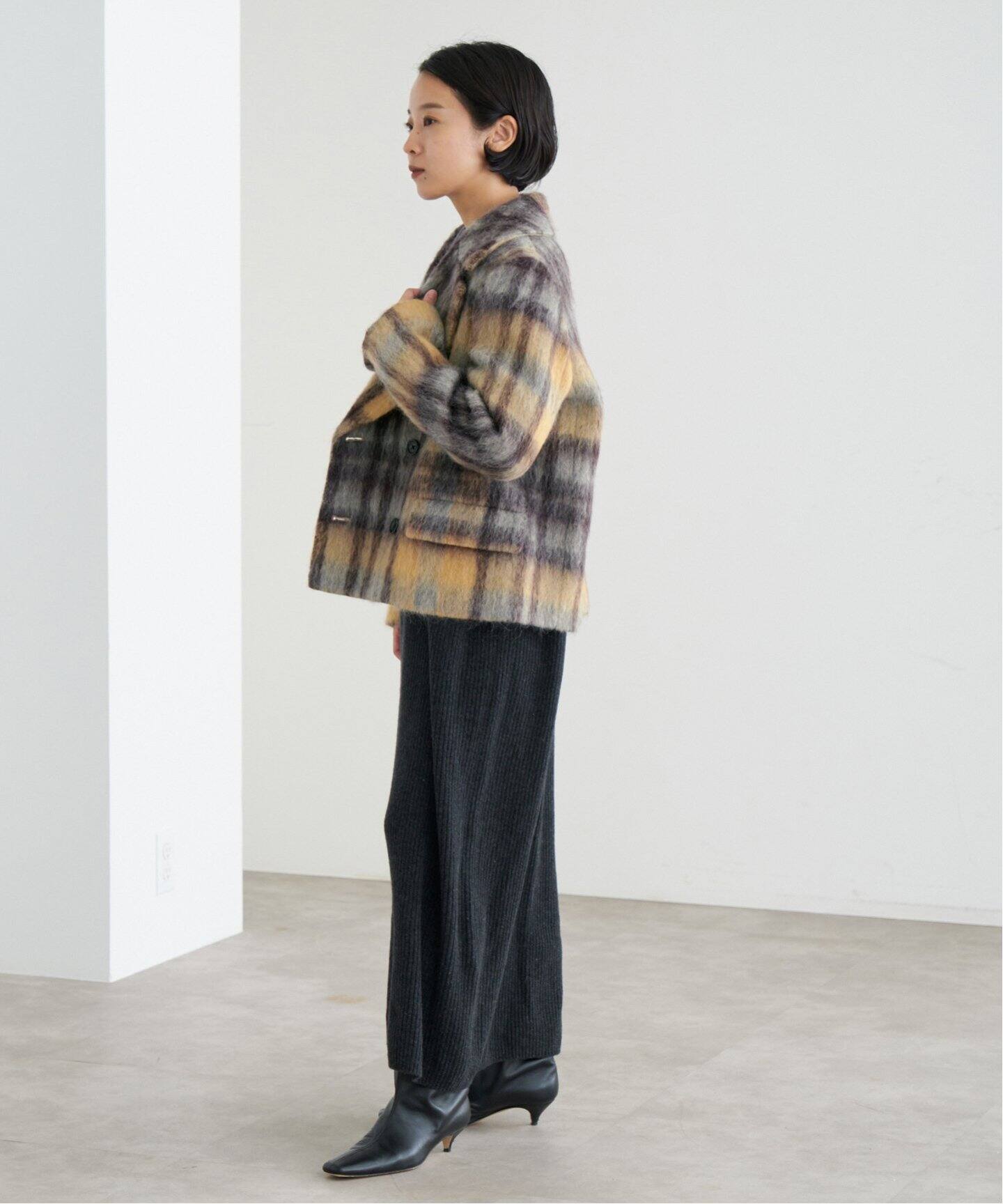 IENA 24AW チェックシャギーショートジャコット チェックシャギーショートジャコット（その他ブルゾン／アウター