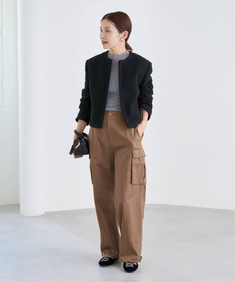 ツイードシャツブルゾン（ノーカラージャケット）｜IENA（イエナ）の  