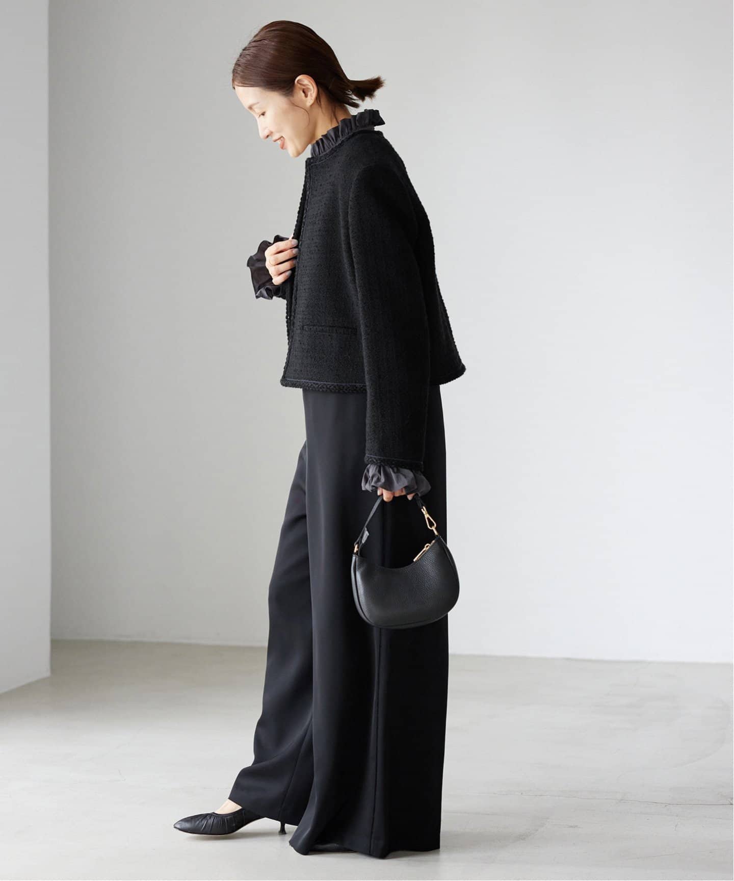 ツイードシャツブルゾン（ノーカラージャケット）｜IENA（イエナ