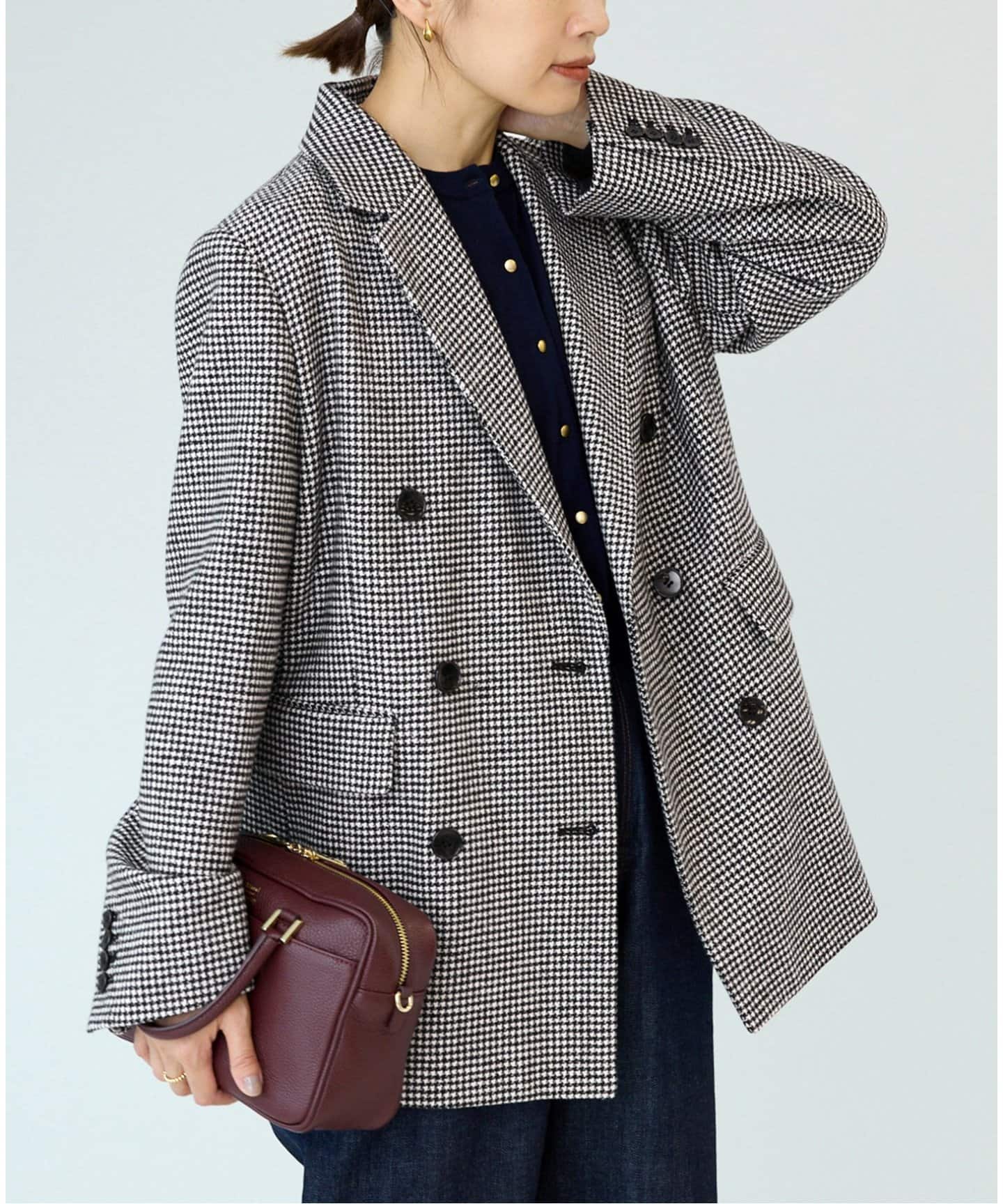 24SS✨未使用級✨IENA 千鳥 Wブレストジャケット ウール混 38 完売 千鳥 Wブレストジャケット（テーラードジャケット）｜IENA（イエナ）の