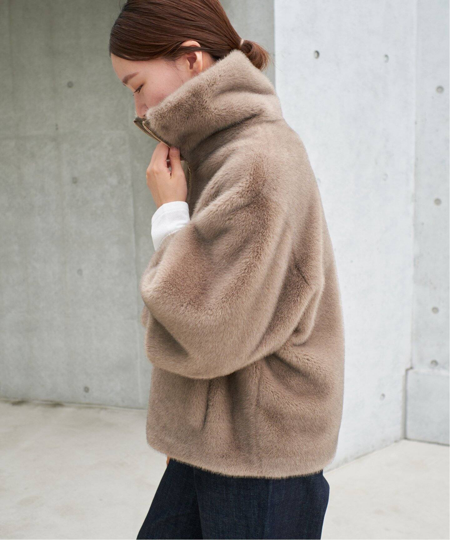 LOU ANDREA/ルーアンドレア ECO-FUR BZ エコファーブルゾン（その他 