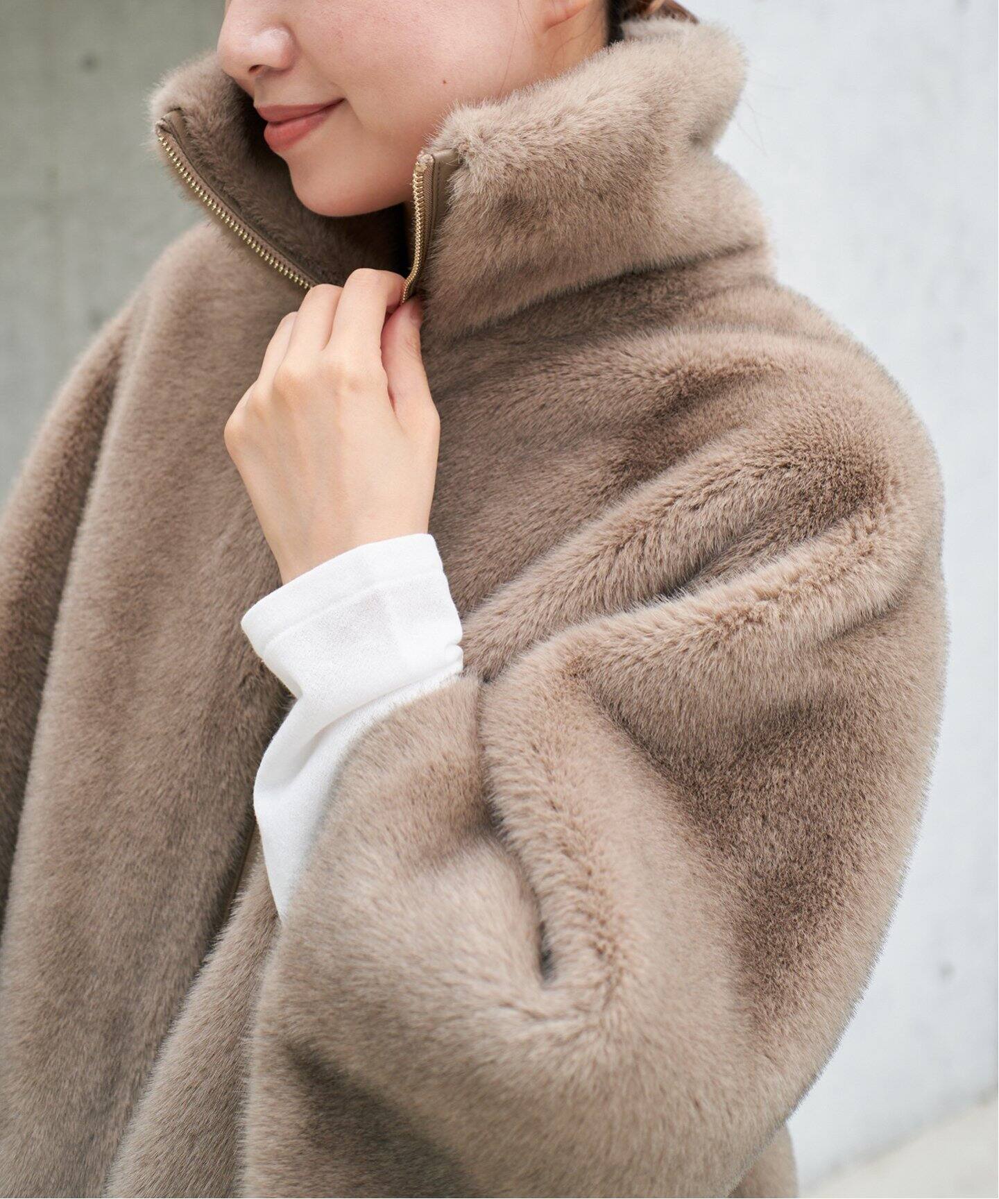LOU ANDREA/ルーアンドレア ECO-FUR BZ エコファーブルゾン（その他 
