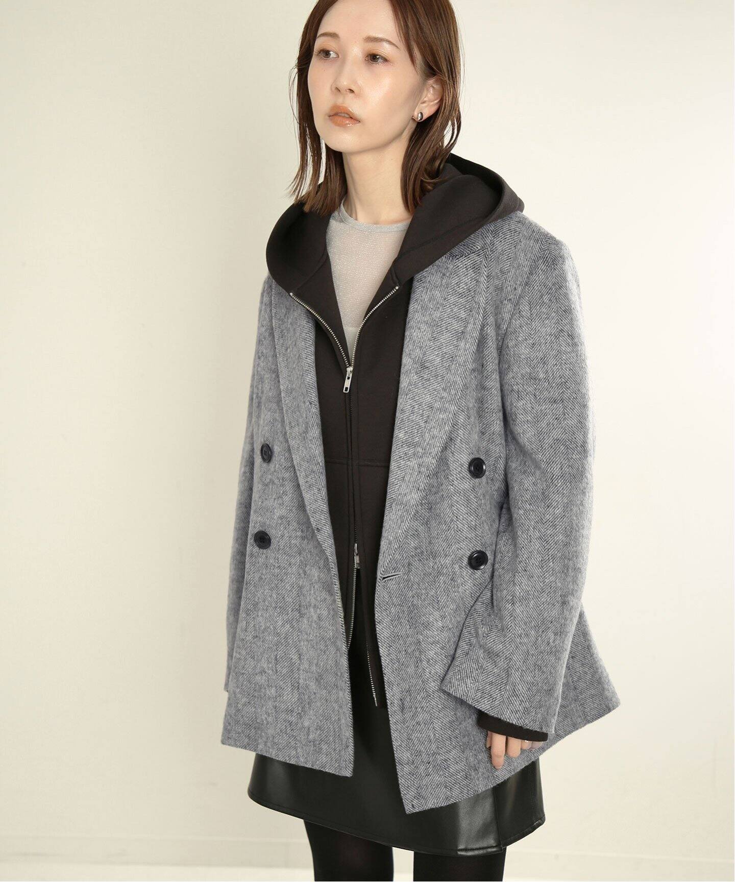 ライトシャギーヘリンボーンジャケット（テーラードジャケット  