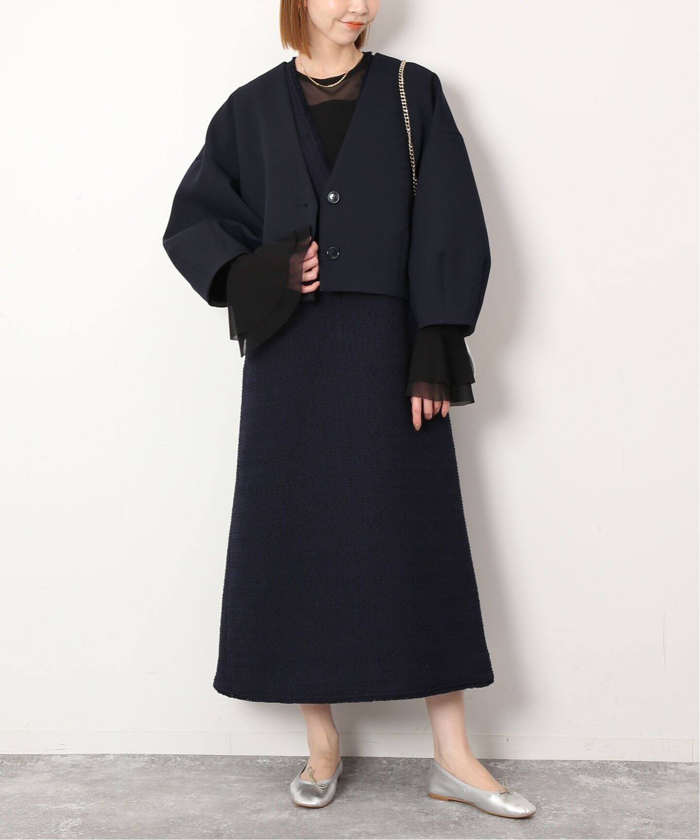 Vネックコクーンショートジャケット（その他ジャケット・スーツ  