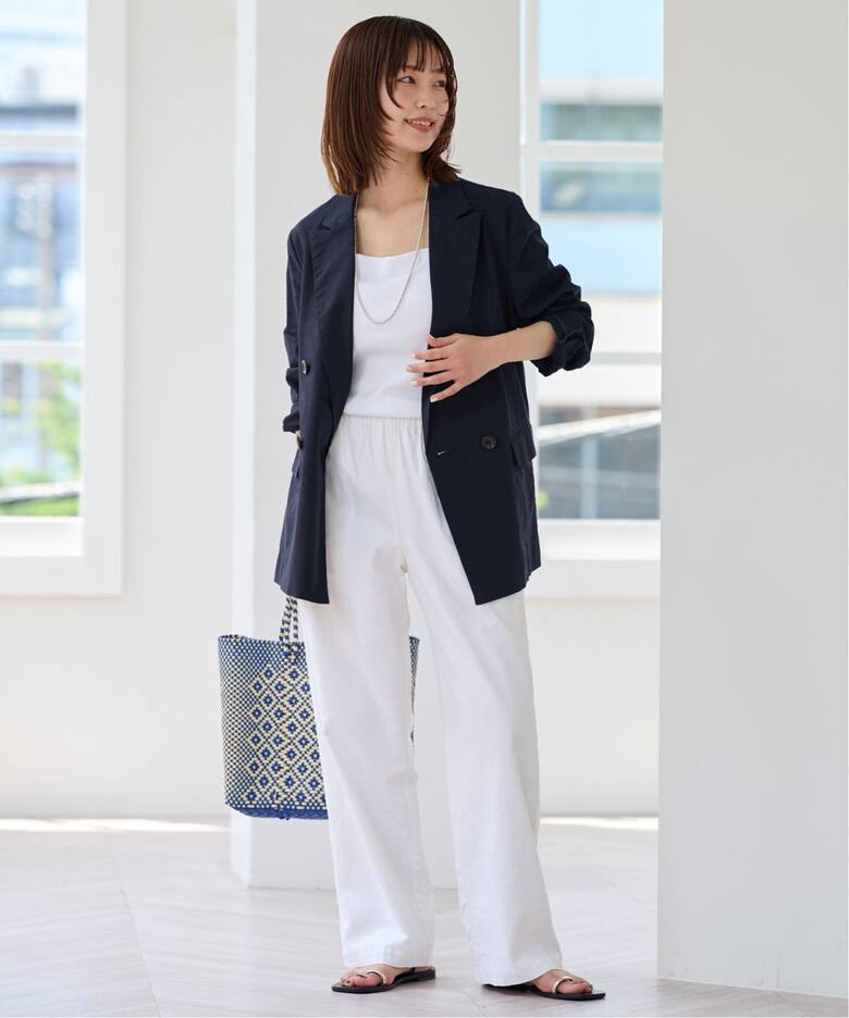 美品 解い ダブルフェイス ジャージージャケット ネイビー