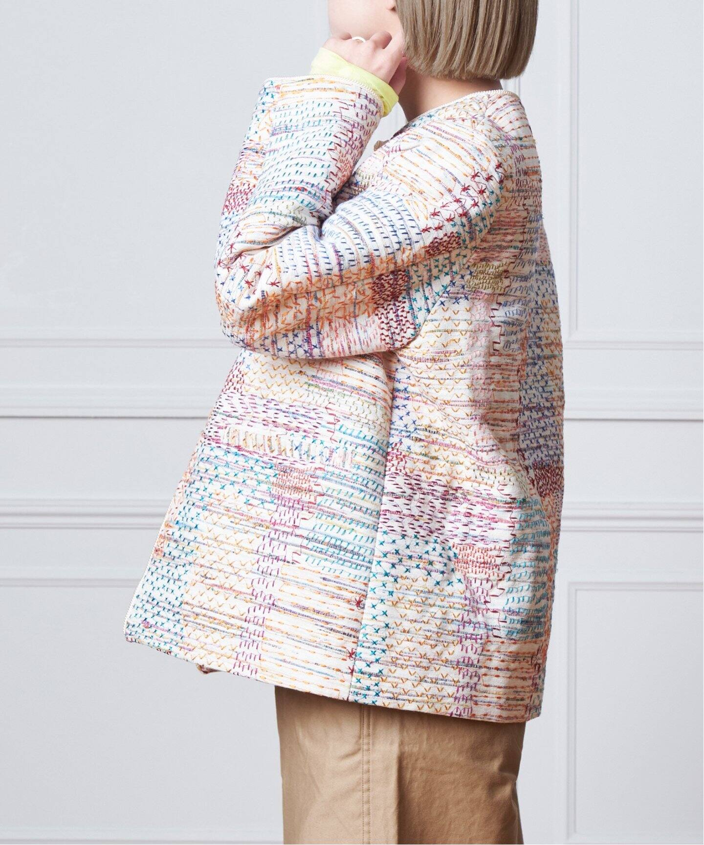 IENA LA BOUCLE かすりクロス刺繍ジャケット（その他ジャケット 