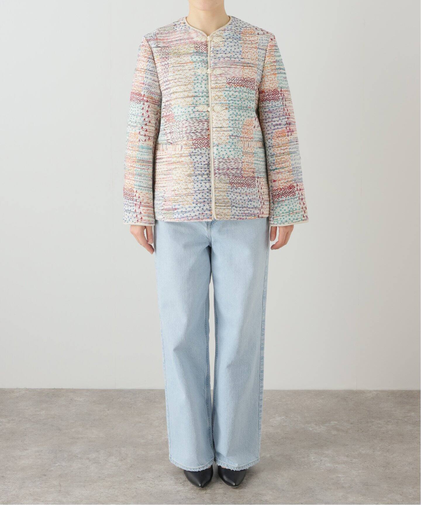IENA LA BOUCLE かすりクロス刺繍ジャケット（その他ジャケット 
