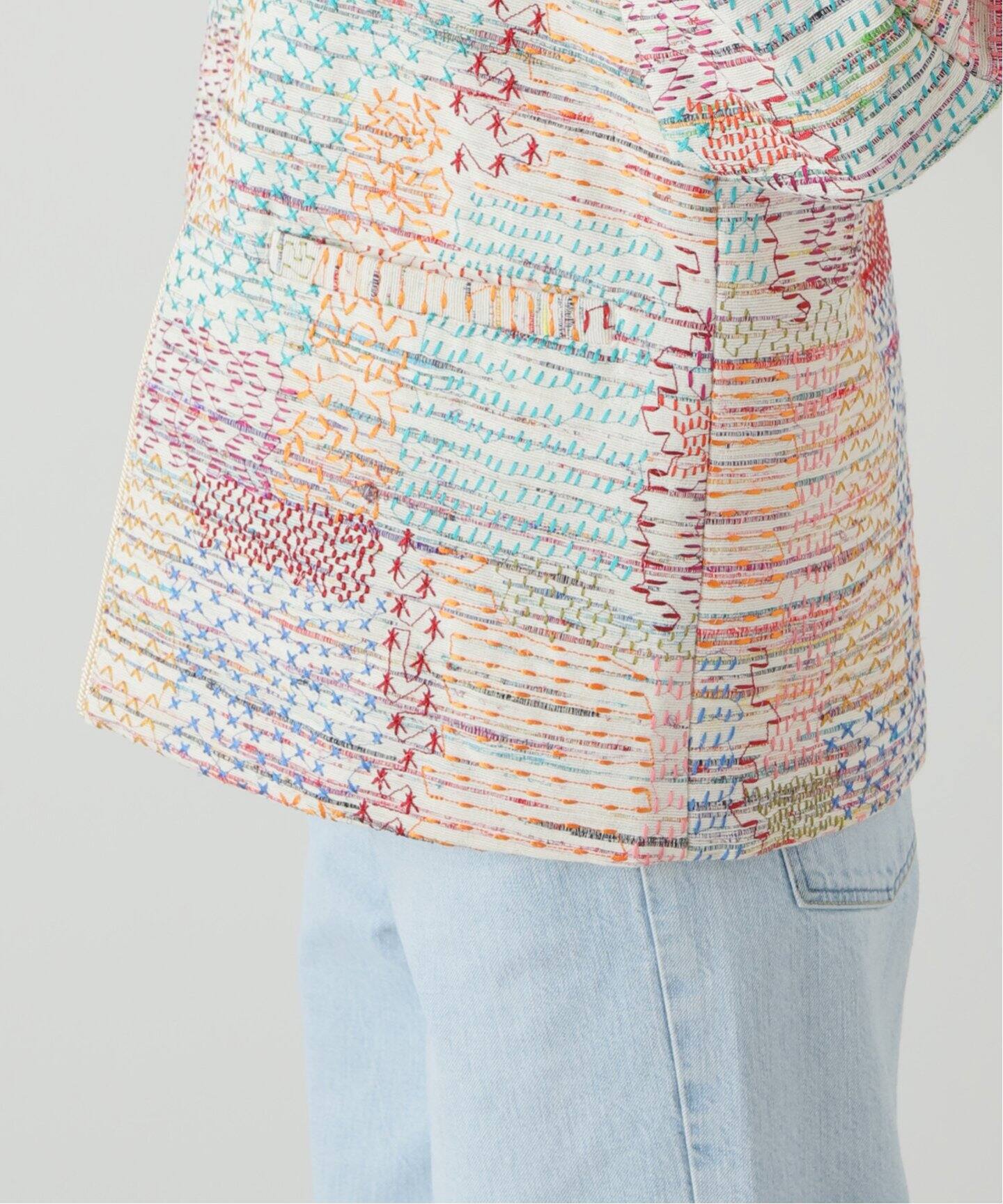 IENA LA BOUCLE かすりクロス刺繍ジャケット（その他ジャケット 