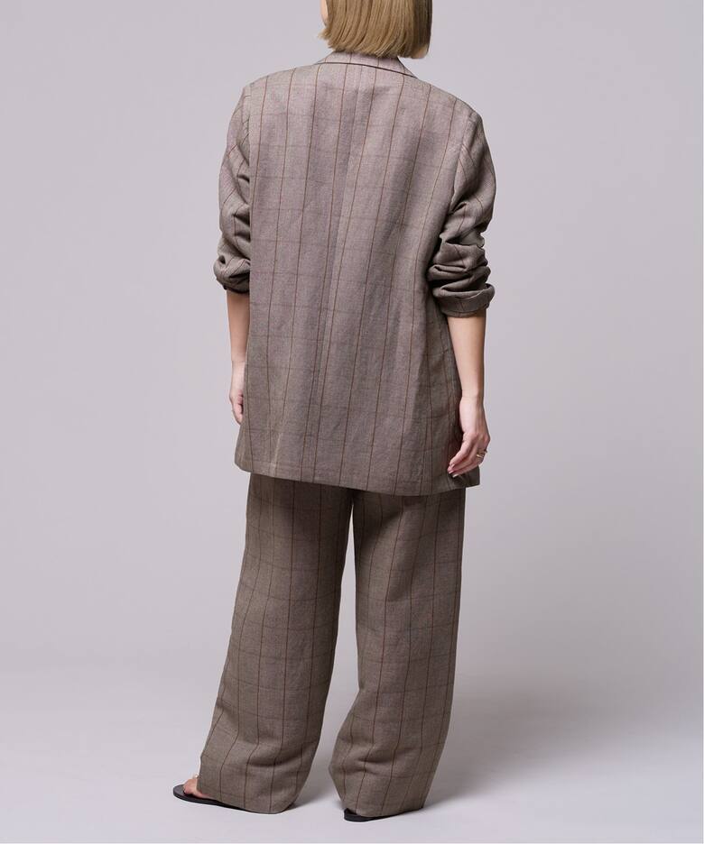 IENA LA BOUCLE リネンレーヨンウィンドペンジャケット（テーラード 