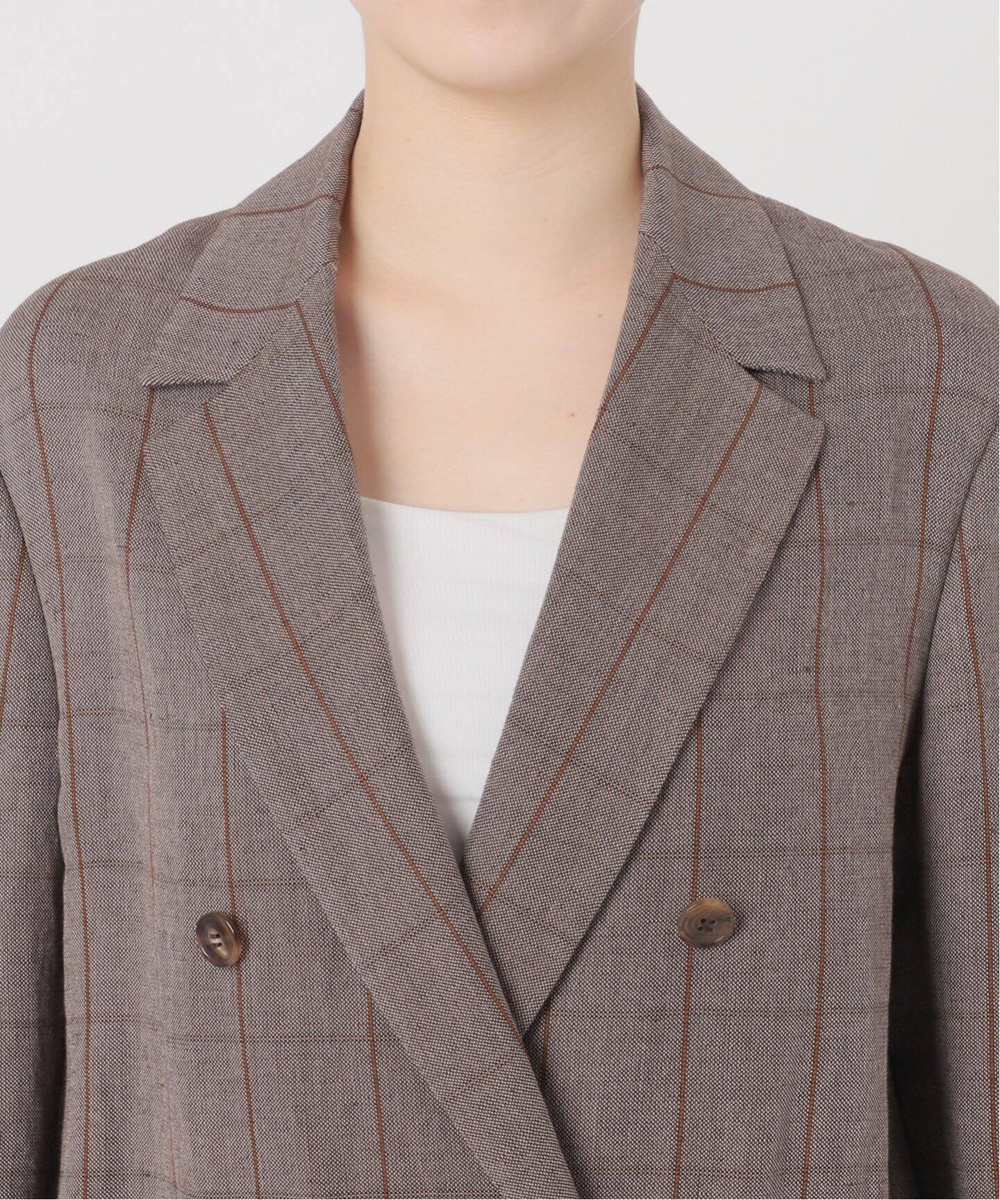 IENA LA BOUCLE リネンレーヨンウィンドペンジャケット（テーラード