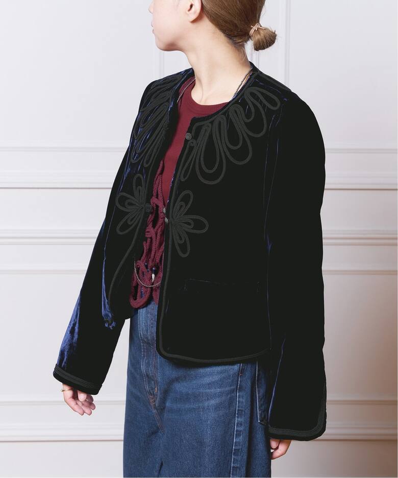 IENA LA BOUCLE コードエンブベルベットジャケット（その他ジャケット 