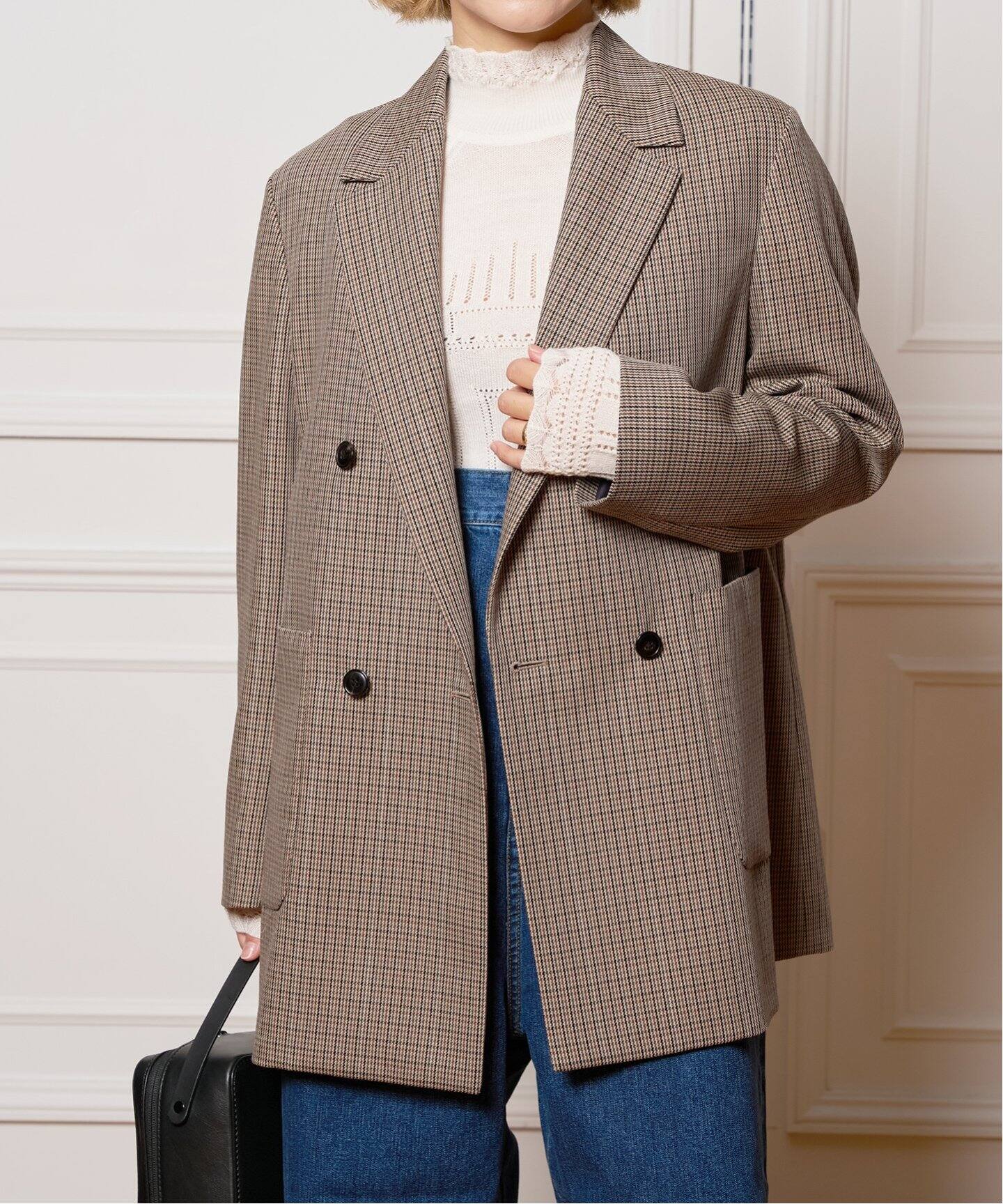 IENA LA BOUCLE ガンクラブチェックジャケット（テーラードジャケット  