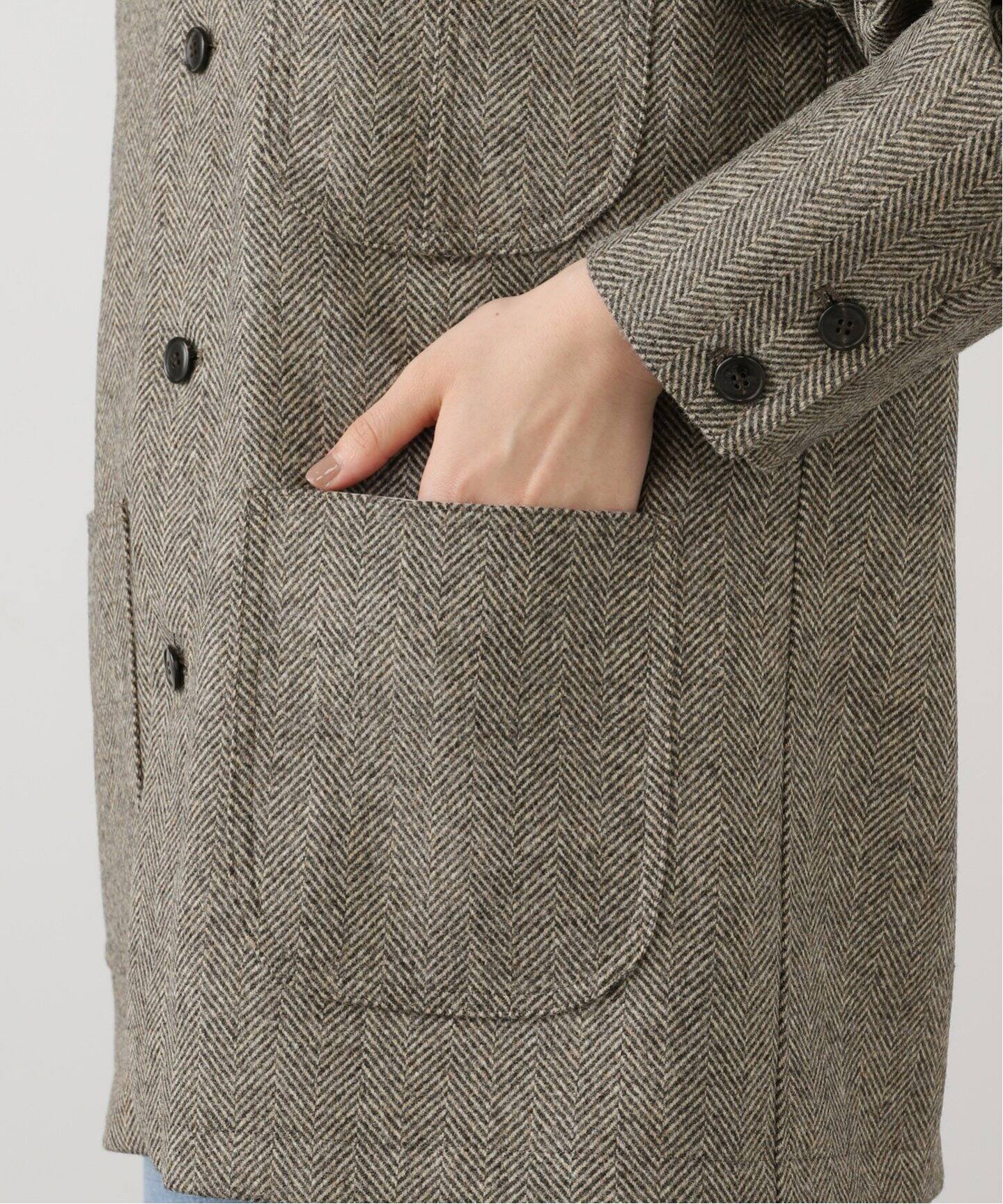 IENA LA BOUCLE チェックツイード　コート IENA LA BOUCLE チェックノーカラーコート◇（ノーカラーコート