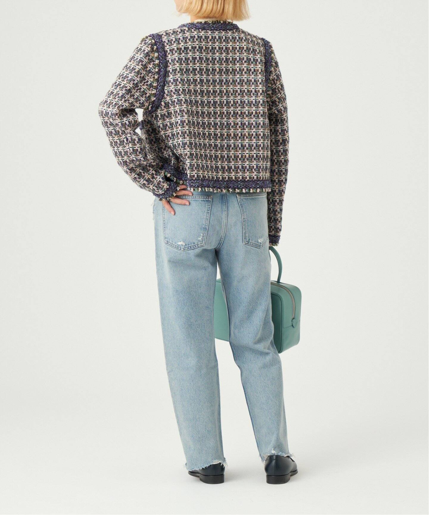 IENA LA BOUCLE LINTON ブライトツイードジャケット（ノーカラー  