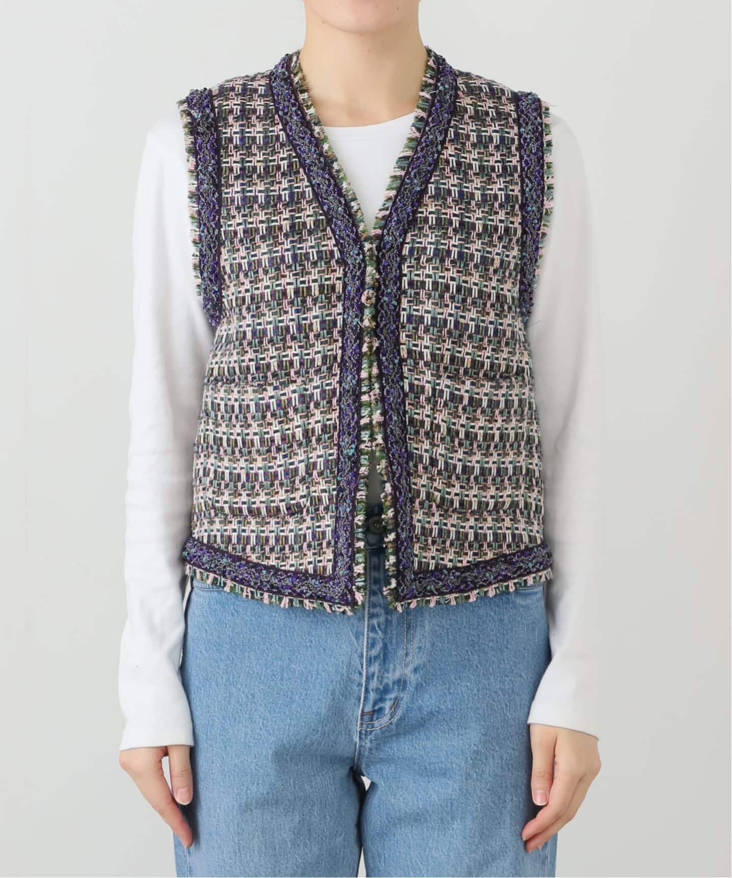 イエナ ツイード ジレ ベスト monotone Tweed IENA IENA Monotone Tweed ジレ ベスト ツイード