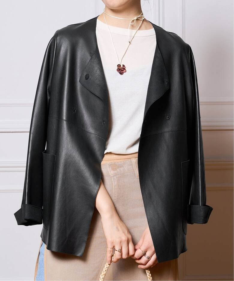 IENA LA BOUCLE SHEEPレザージャケット（ノーカラージャケット）｜IENA  