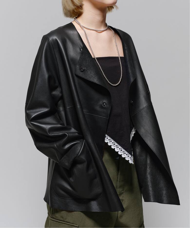 IENA LA BOUCLE SHEEPレザージャケット（ノーカラージャケット）｜IENA  