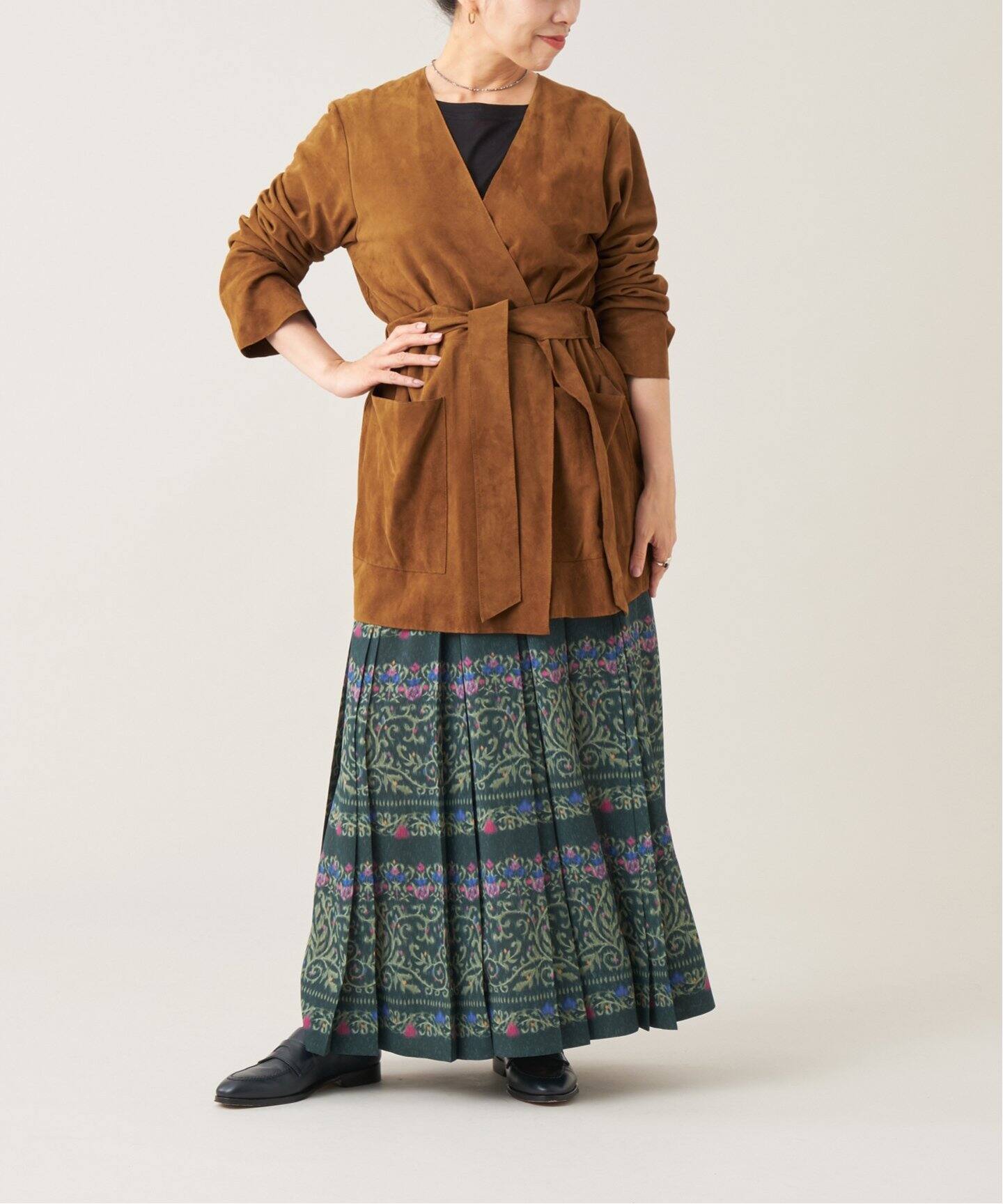 IENA la boucle スエード 革 GOAT SUEDE ブラウン IENA LA BOUCLE ゴートスエードジャケット（その他ジャケット