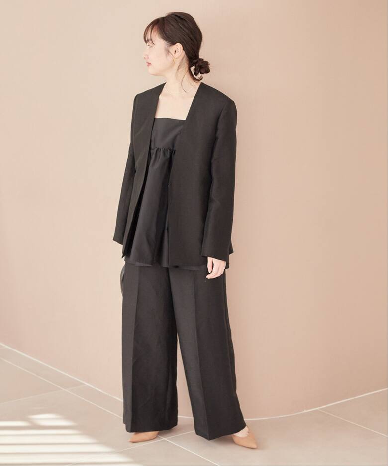 Shantung V Neck ジャケット（ノーカラージャケット）｜Plage 