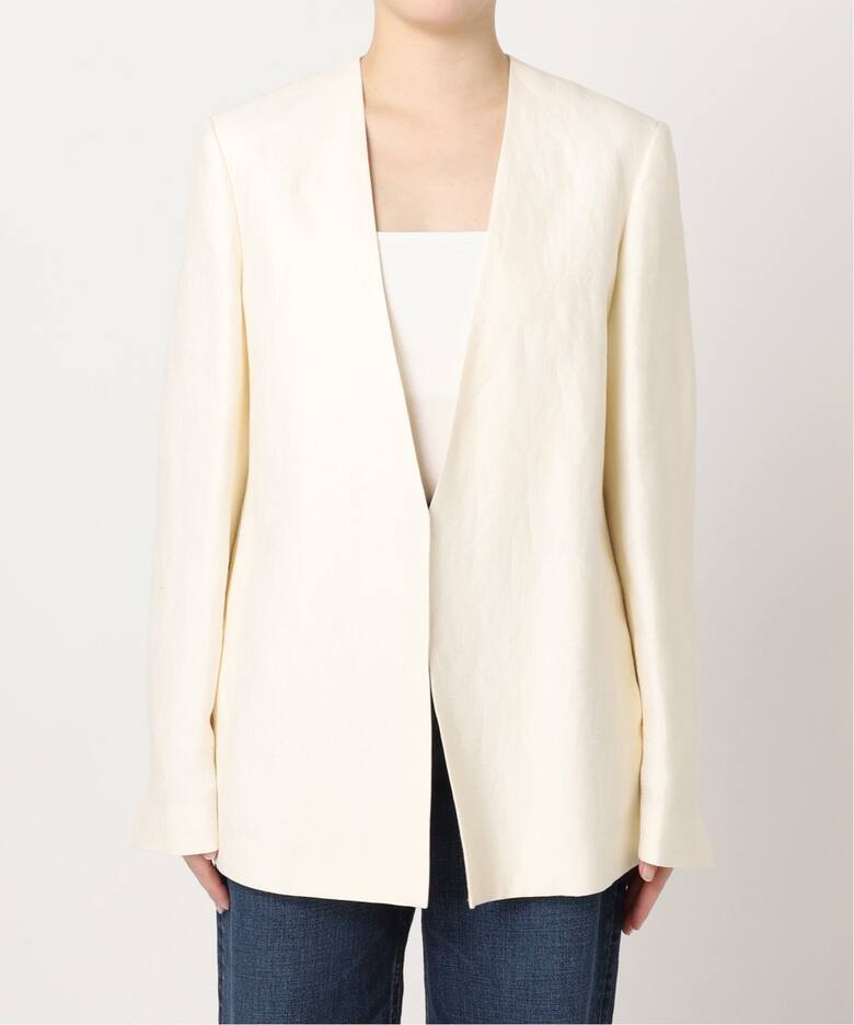 Shantung V Neck ジャケット（ノーカラージャケット）｜Plage 