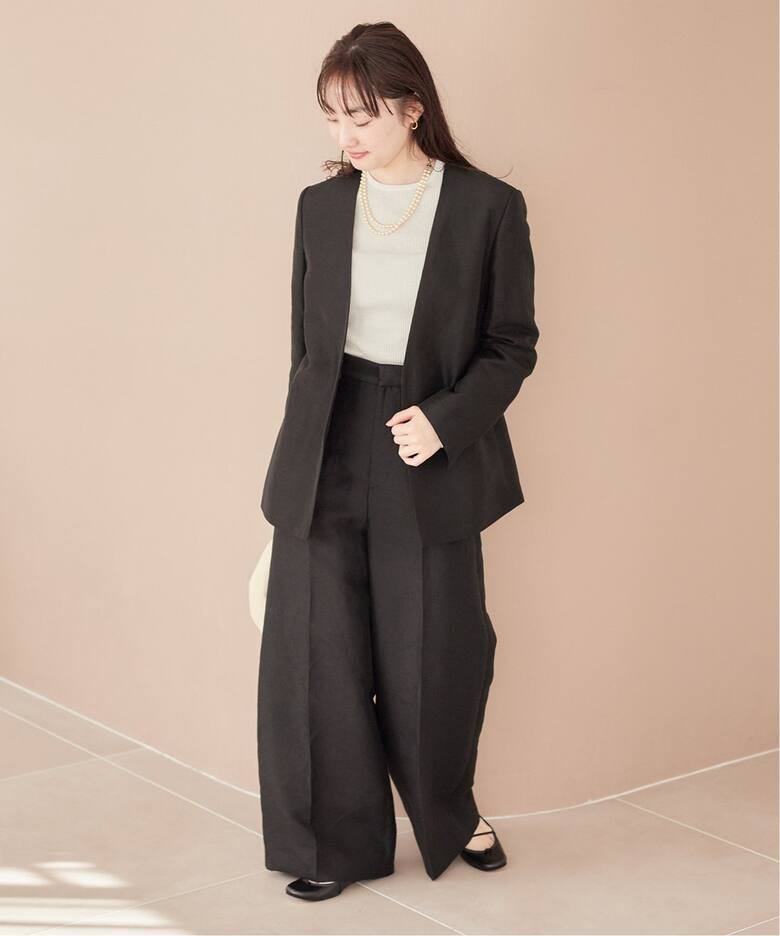 Shantung V Neck ジャケット（ノーカラージャケット）｜Plage 