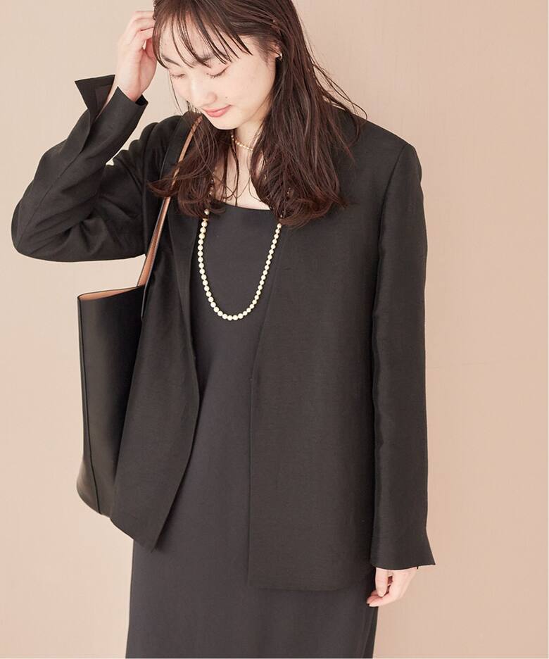 Shantung V Neck ジャケット（ノーカラージャケット）｜Plage 