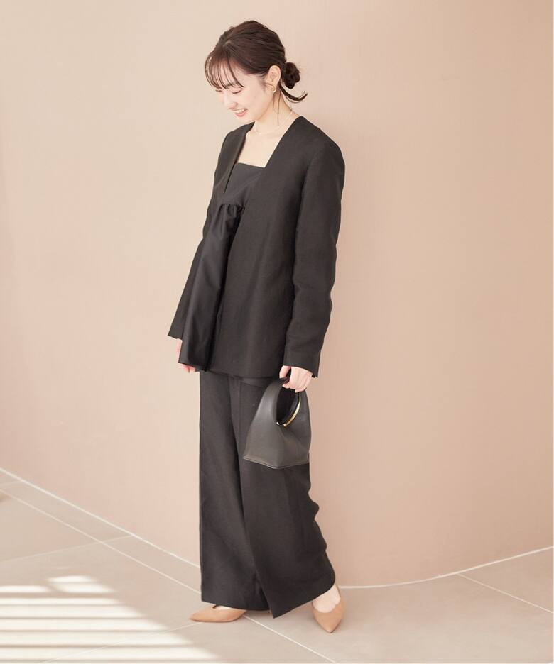 Shantung V Neck ジャケット（ノーカラージャケット）｜Plage 