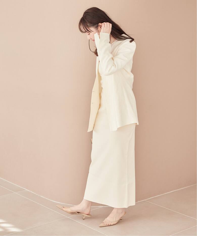 Shantung V Neck ジャケット（ノーカラージャケット）｜Plage 