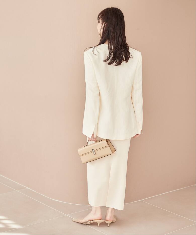 Shantung V Neck ジャケット（ノーカラージャケット）｜Plage 