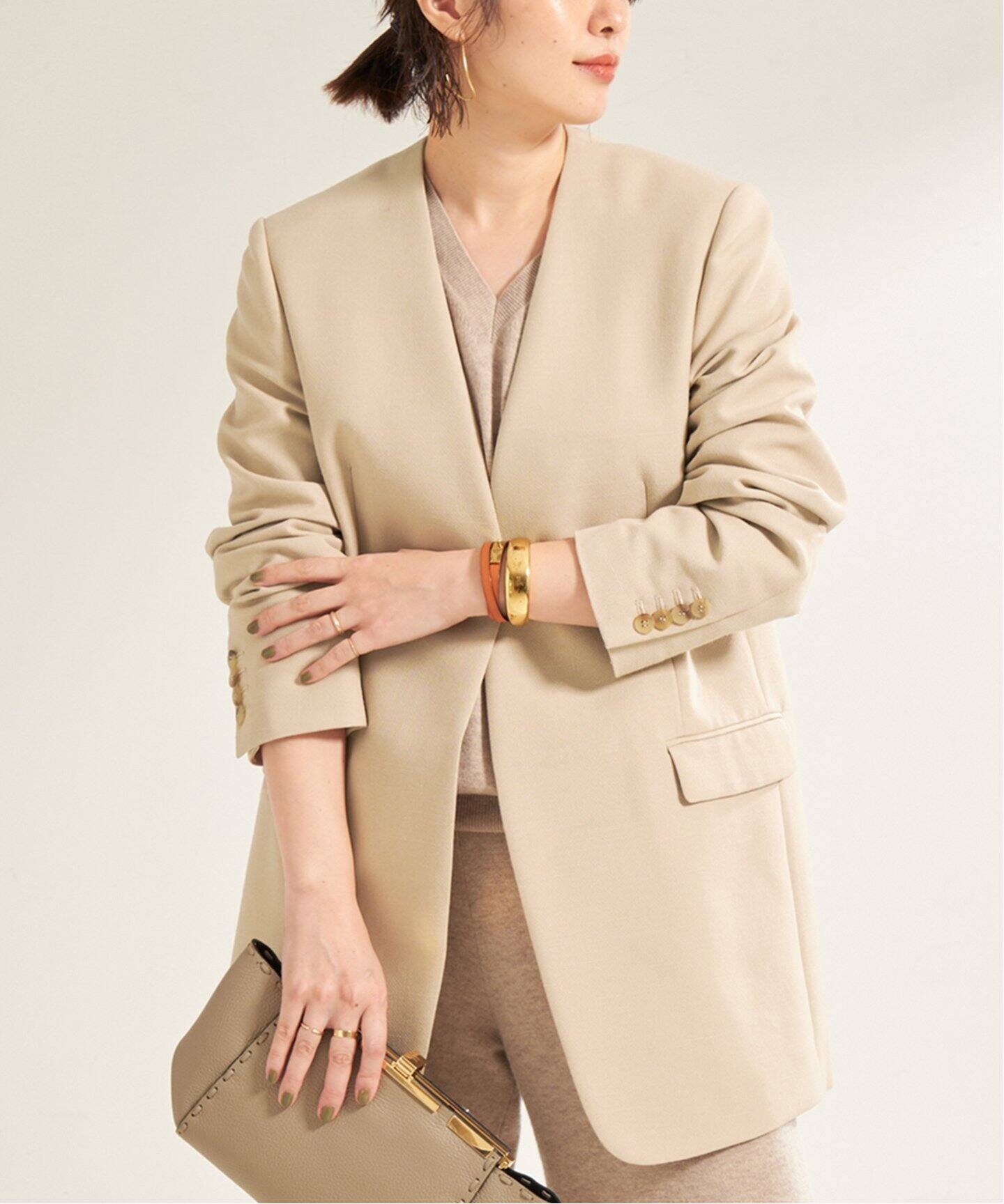 Collarless Big ジャケット（ノーカラージャケット）｜Plage  