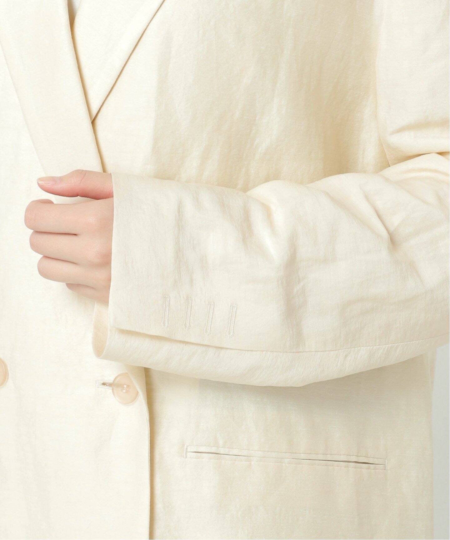 【美品】plage VIS/LINEN DB ジャケット / グレー VIS/LINEN DB ジャケット（テーラードジャケット）｜Plage