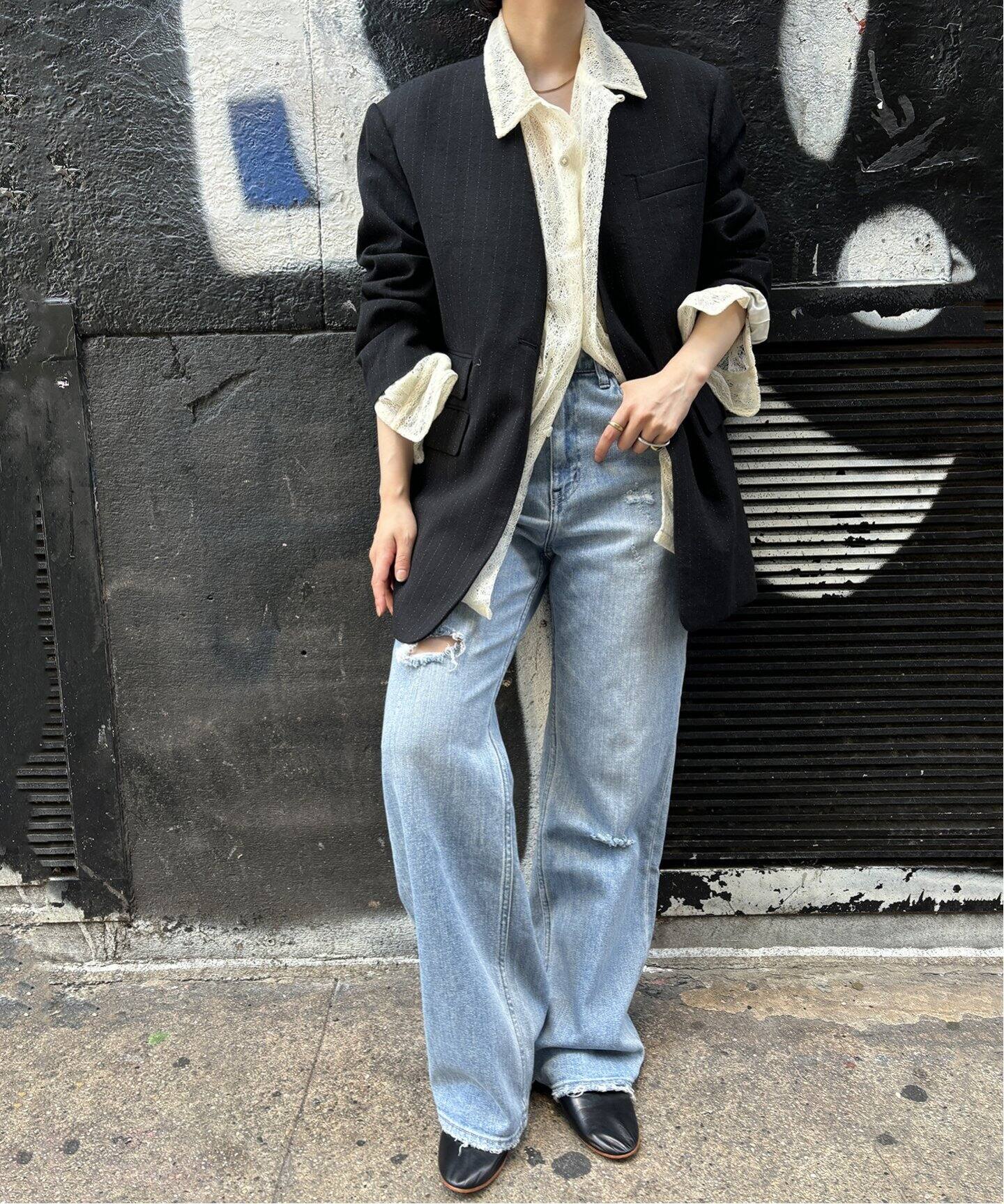 JANE SMITH/ジェーンスミス WL SLK STRIPE CO/C ジャケット（ノー  