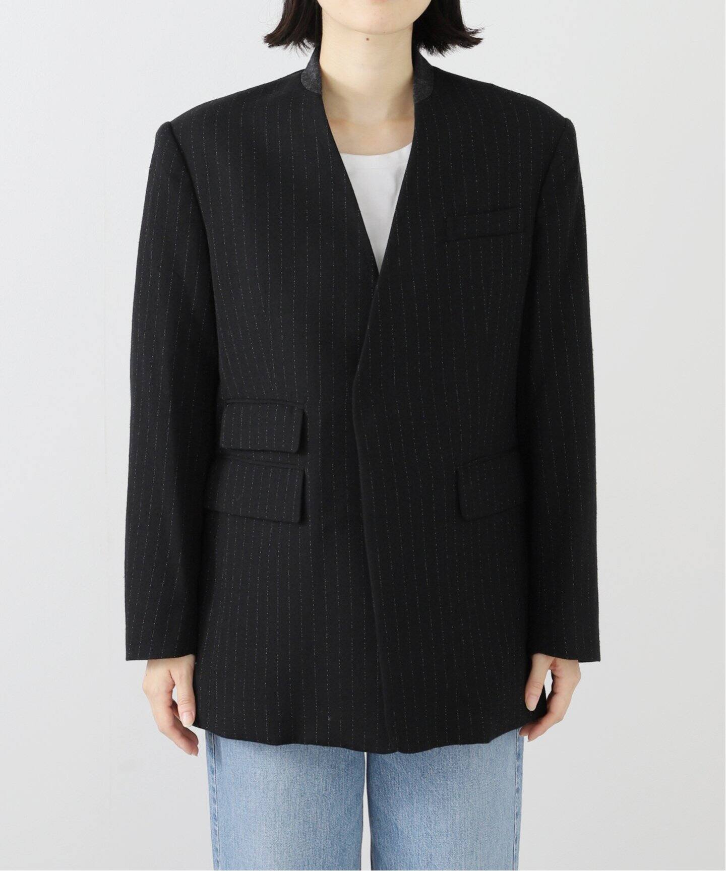 JANE SMITH/ジェーンスミス WL SLK STRIPE CO/C ジャケット（ノー 