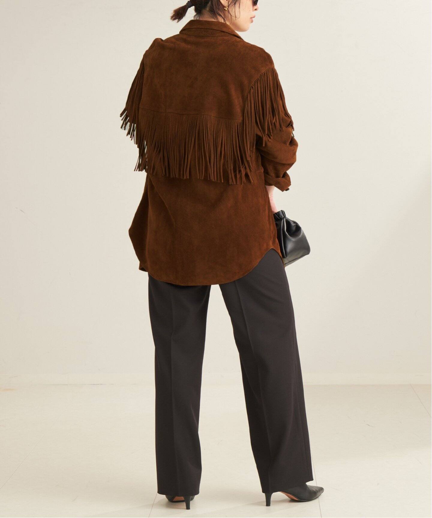 いちごThe Great./Plageフリンジスウェードシャツジャケット いちご様専用The Great./Plageフリンジスウェードシャツジャケット